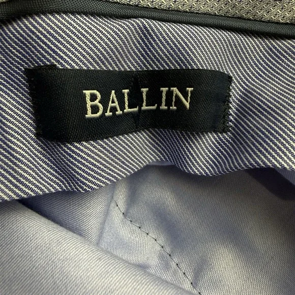 BALLIN Dress Pants Men's 40X 28 Super 120's Wool Travel Twill Comfort Flat Front